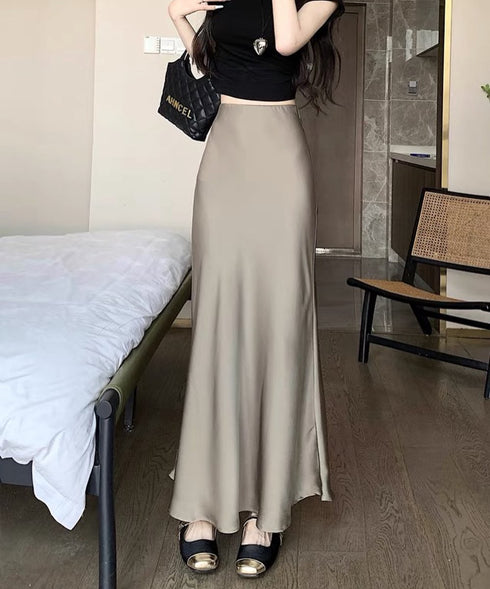Satin Long Skirt